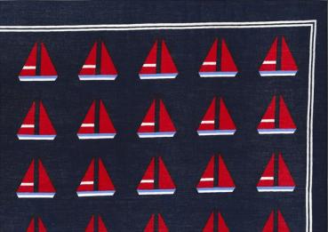 Nickituch Großes Segelboot, 53 x 53 cm