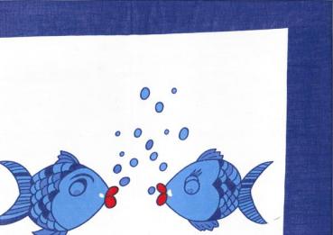 Nickituch Küssende Fische, 53 x 53 cm