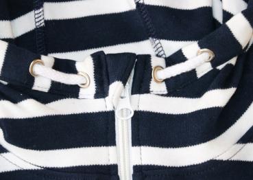 Kapuzenjacke "Langeneß", blau/weiß