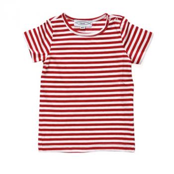 Preview: Ringelshirt Michel Kurzarm rot/weiß gestreift für Kinder