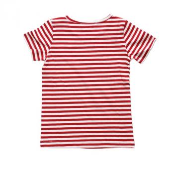 Preview: Ringelshirt Michel Kurzarm rot/weiß gestreift für Kinder