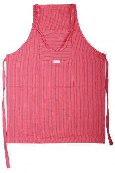 Schürze aus Fischerstoff, rot/weiß, schmal gestreift
