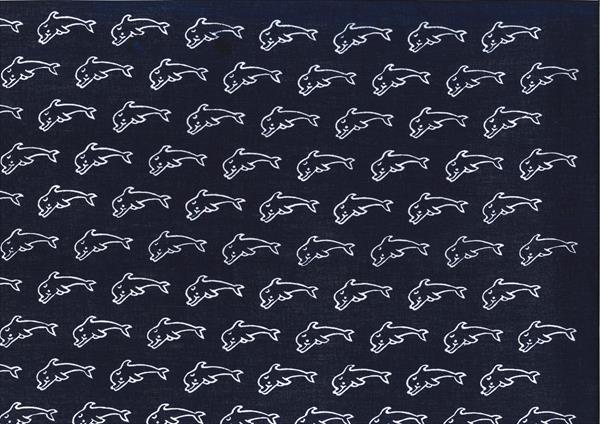 Nickituch Delfin, 53 x 53 cm