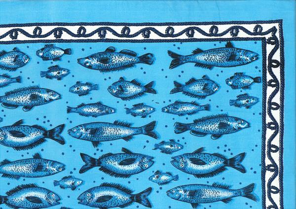 Nickituch Fische, 53 x 53 cm