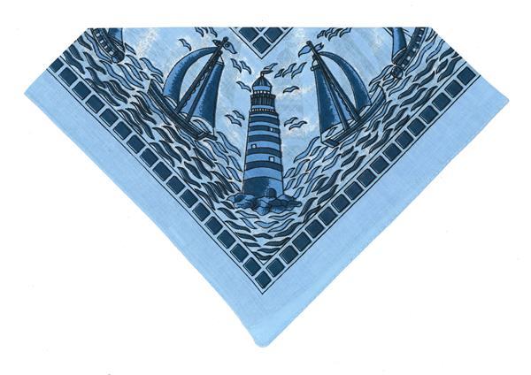 Nickituch Leuchtturm hellblau, 53 x 53 cm