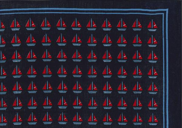 Nickituch Mittleres Segelboot, 53 x 53 cm