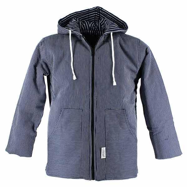 Wendejacke, gefüttert, mit aufgenähten Taschen, breit gestreift / schmal gestreift