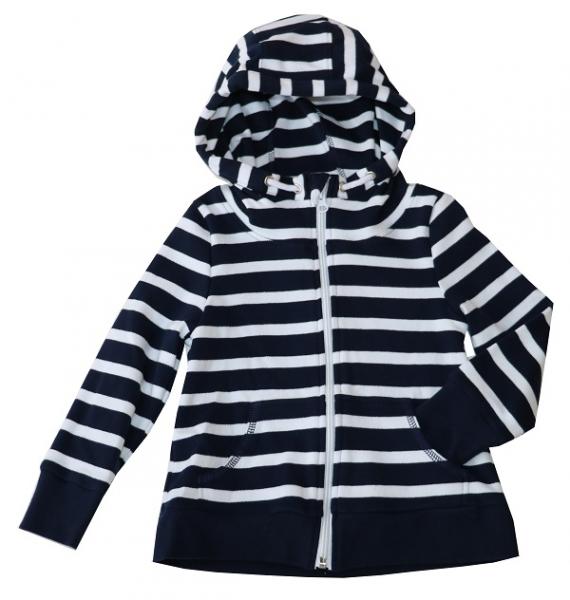 Kapuzenjacke "Langeneß", blau/weiß