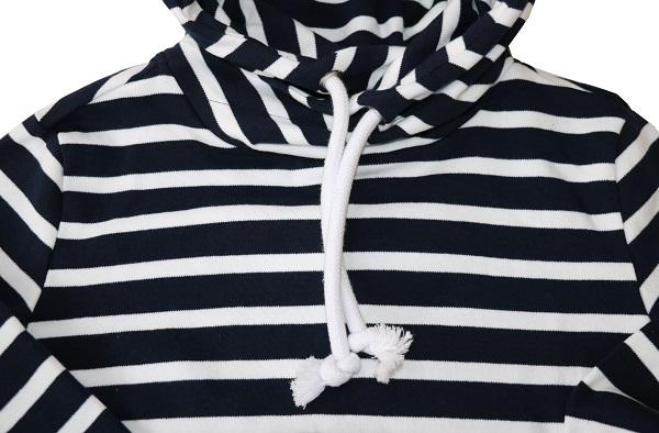 Kapuzenpullover "Sydney", blau/weiß gestreift