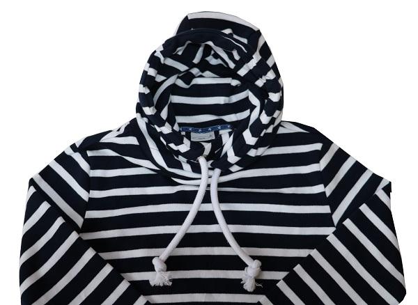 Kapuzenpullover "Sydney", blau/weiß gestreift