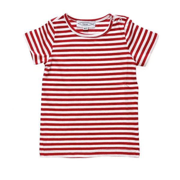 Ringelshirt Michel Kurzarm rot/weiß gestreift für Kinder
