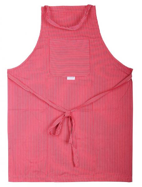 Schürze aus Fischerstoff, rot/weiß, schmal gestreift