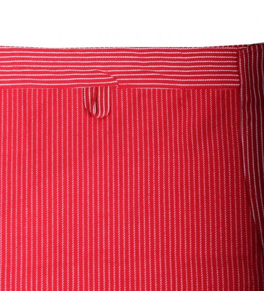 Schürze aus Fischerstoff, rot/weiß, schmal gestreift