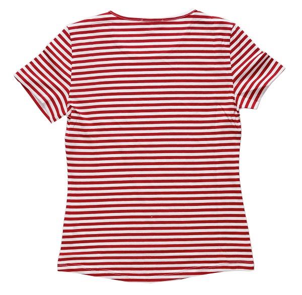 Ringelshirt Michaela Kurzarm rot/weiß gestreift für Damen Fishermen® Shop